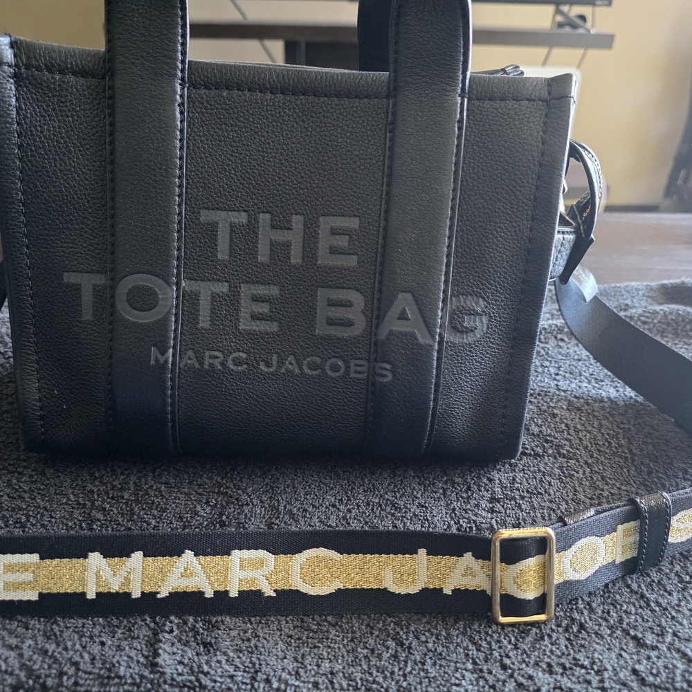 Marc Jacobs Black and Gold Tote Bag